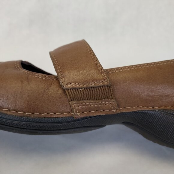 Merrell Brio Saddle Mary Jane Women's Size 8.5 Brown Leather Wedge Comfort Shoes - Picture 14 of 15